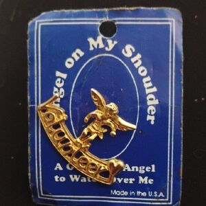 Gold-tone Angel Brooch